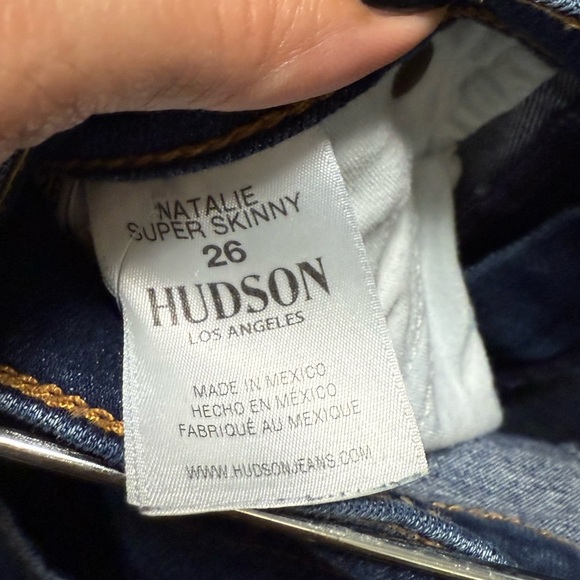 Hudson Natalie Super Skinny Jeans Dark Wash Size 26 - Picture 4 of 4